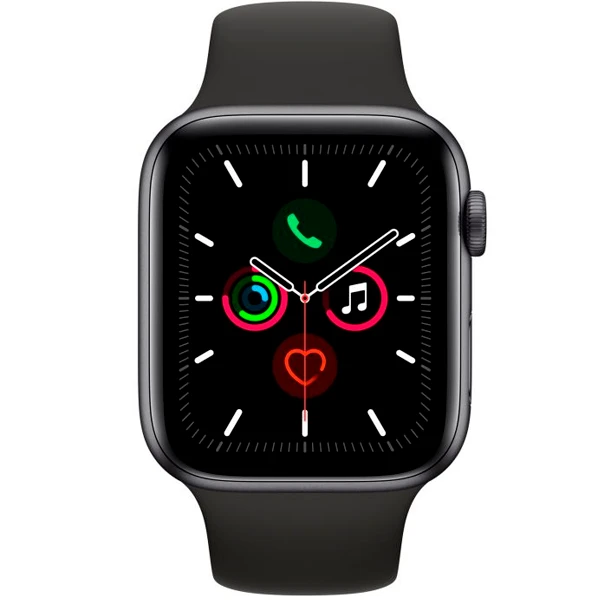 Смарт-часы Apple Watch Series 5 44mm Space Grey, ремешок черного цвета (MWVF2) - фото 2