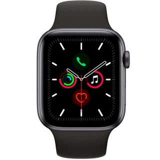 Смарт-часы Apple Watch Series 5 44mm Space Grey, ремешок черного цвета (MWVF2)