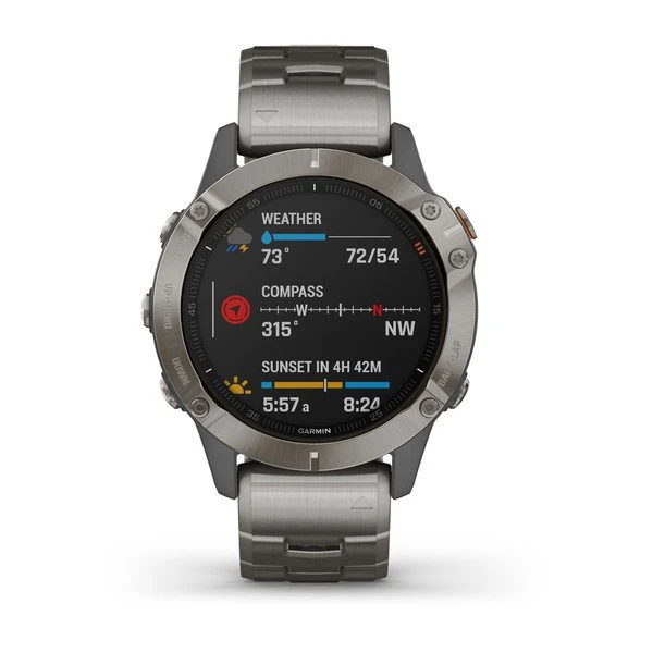 Garmin смарт сағаты Fenix 6 Sapphire титан білезігі бар титан (010-02158-23) - фото 5