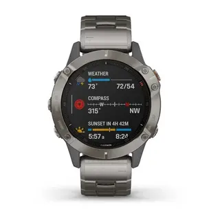Garmin смарт сағаты Fenix 6 Sapphire титан білезігі бар титан (010-02158-23)