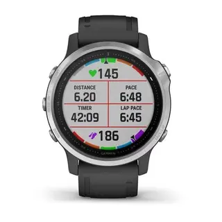 Смарт-часы Garmin Fenix 6s серебристый с черным ремешком