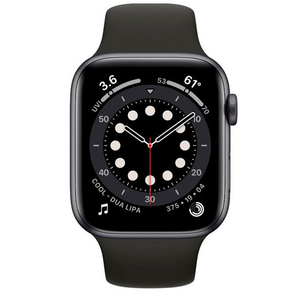 Смарт часы Apple Watch Series 6 44mm Space Gray Aluminium Black Band M00H3