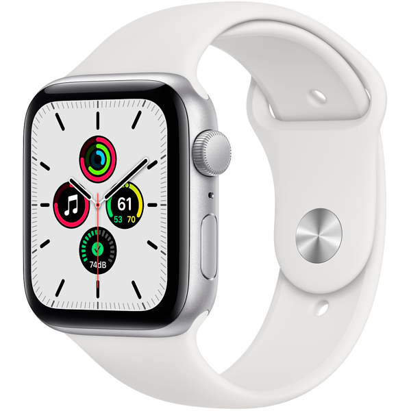 Смарт-часы Apple Watch SE 44mm Silver Aluminium White Band MYDQ2