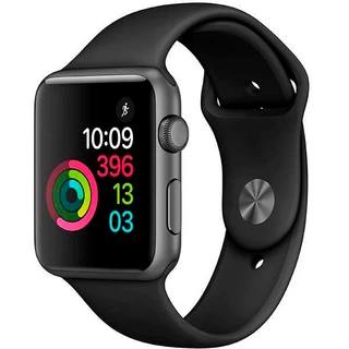 Смарт-часы Apple Watch Series 1 Space gray, спортивный ремешок черного цвета (MP032)