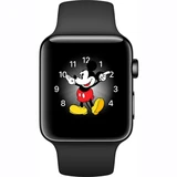 Смарт-часы Apple Watch Series 2 42mm Space Black, спортивный ремешок черного цвета (MP4A2GKA) - фото 2