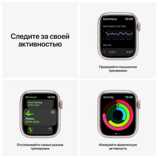 Смарт-часы Apple Watch Nike Series 7 GPS 45мм Midnight Black Nike Sport Band MKNC3GK/A - фото 5