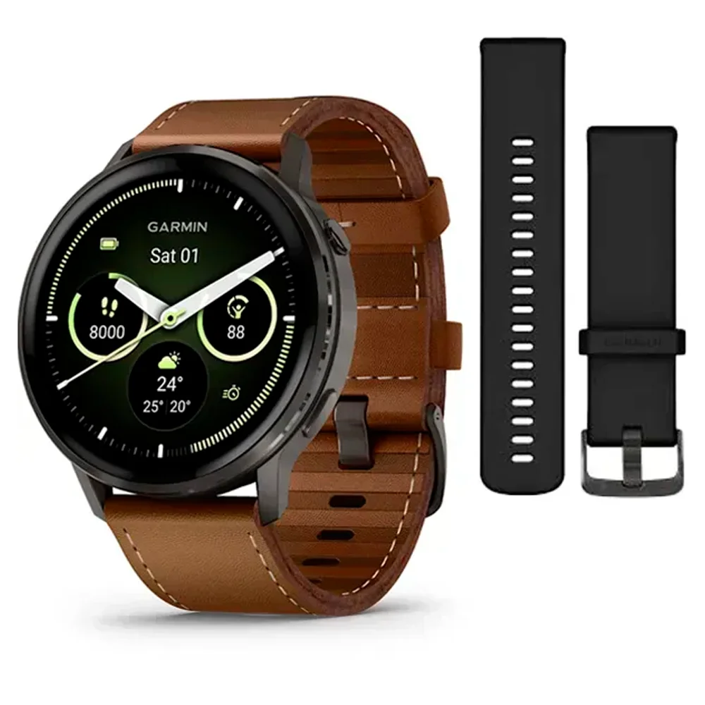 Смарт часы Garmin Venu 4 черный+кожа 010-03014-03 - фото 2