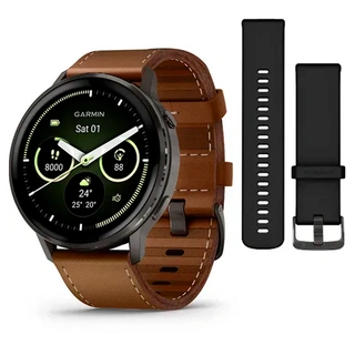Смарт часы Garmin Venu 4 черный+кожа 010-03014-03 - фото 2