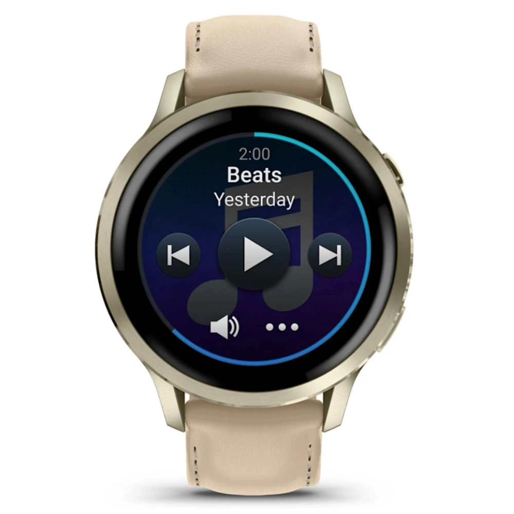 Смарт часы Garmin Venu 4S золотистый+кожа 010-03013-03 - фото 4