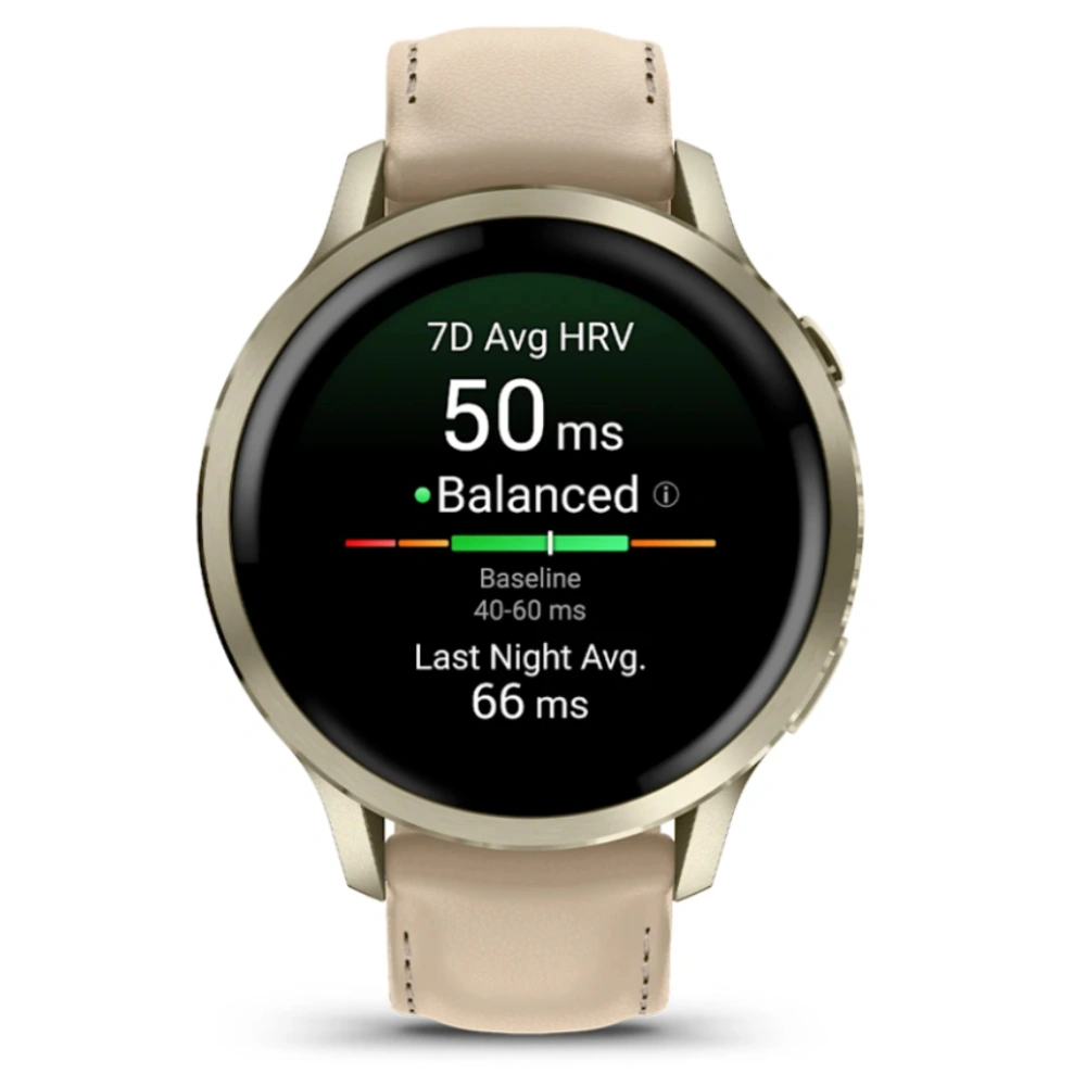 Смарт часы Garmin Venu 4S золотистый+кожа 010-03013-03 - фото 2