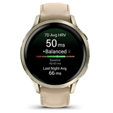 Смарт часы Garmin Venu 4S золотистый+кожа 010-03013-03 - фото 2