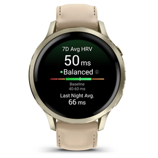 Смарт часы Garmin Venu 4S золотистый+кожа 010-03013-03 - фото 2