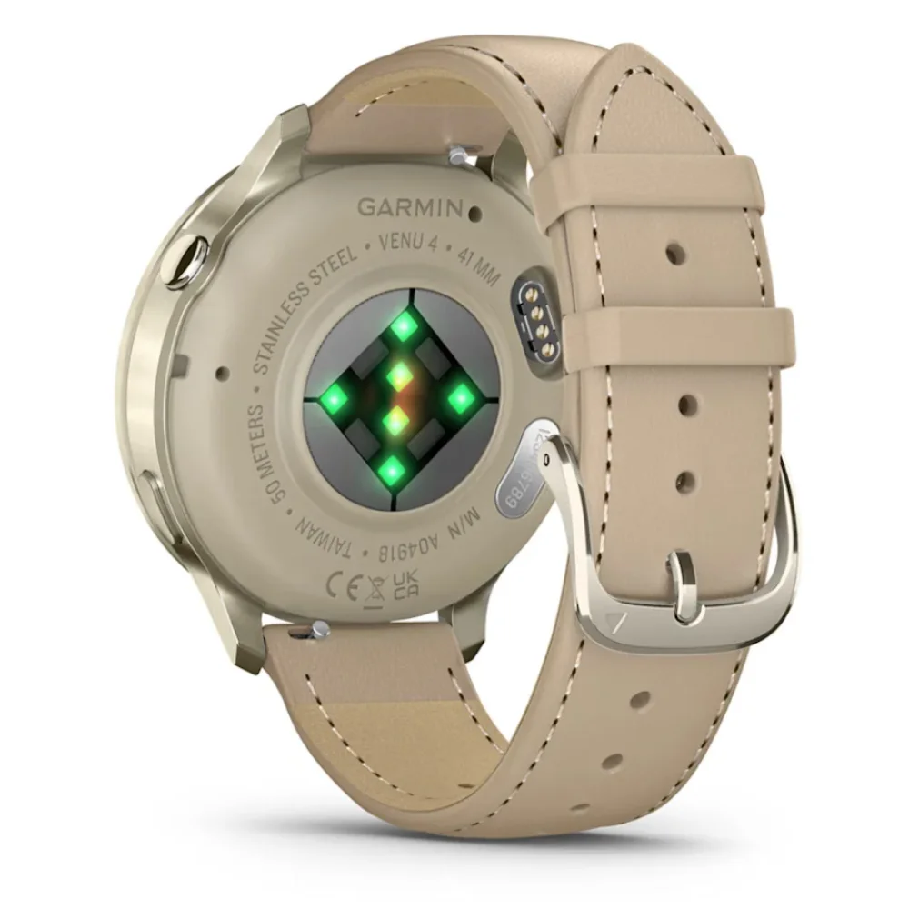 Смарт часы Garmin Venu 4S золотистый+кожа 010-03013-03 - фото 7