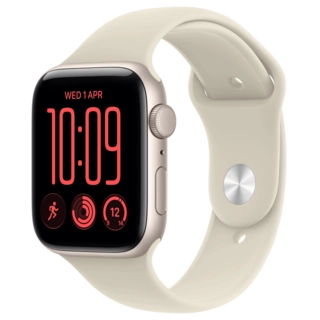 Смарт часы Apple Watch SE 3 GPS, 44mm, Starlight, Alu Case, Sand Sport Band, S/M (MJL34RK/A)