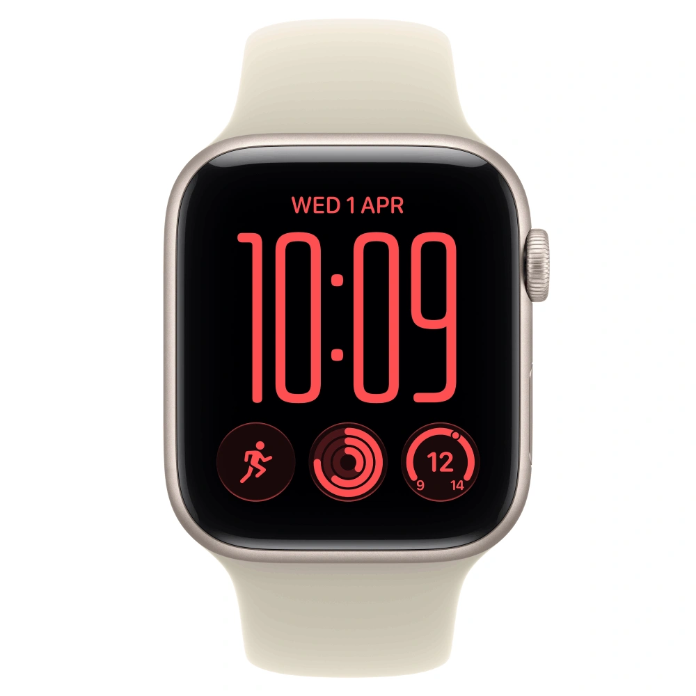 Смарт часы Apple Watch SE 3 GPS, 44mm, Starlight, Alu Case, Sand Sport Band, M/L (MJL54RK/A) - фото 2