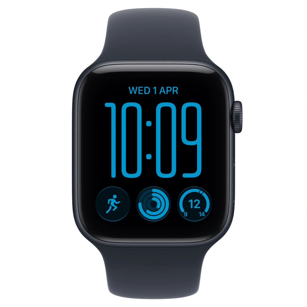 Смарт часы Apple Watch SE 3 GPS, 44mm, Midnight, Alu Case, Navy Blue Sport Band, S/M (MJL74RK/A) - фото 2