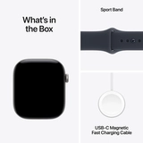 Смарт-часы Apple Watch Series 12 GPS, 42 mm, Space Grey, Alu Case, Navy Blue Sport Band, S/M (MJE74RK/A) - фото 7