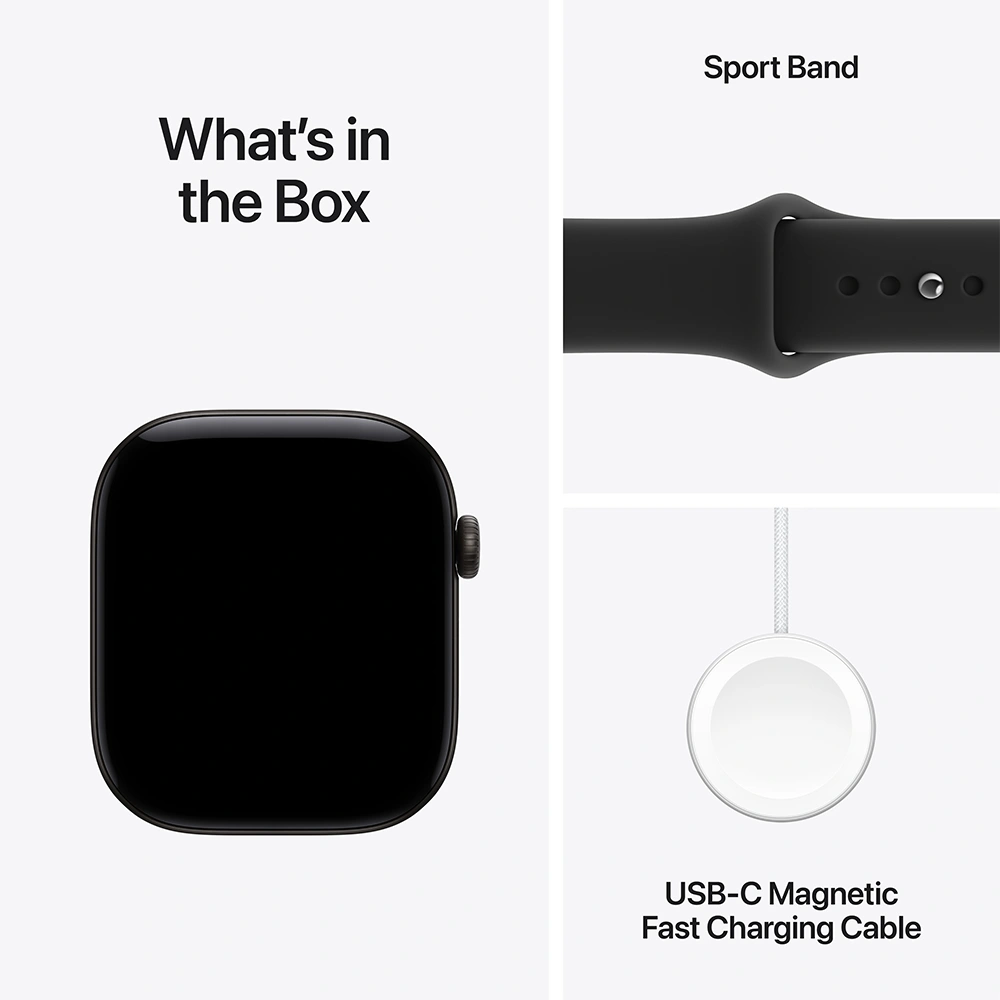 Смарт-часы Apple Watch Series 12 GPS, 42 mm, Black, Alu Case, Black Sport Band, S/M (MJEA4RK/A) - фото 7