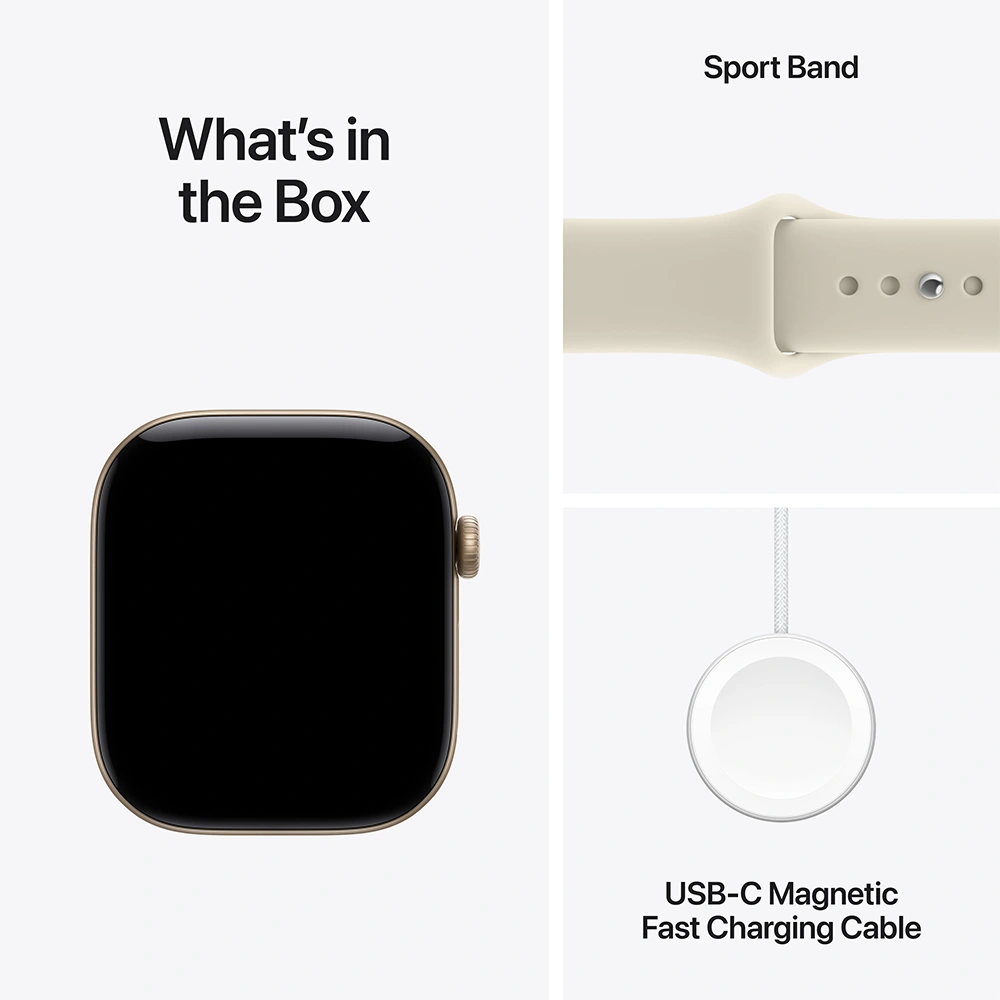 Смарт-часы Apple Watch Series 12 GPS, 42 mm, Light Gold, Alu Case, Sand Sport Band, S/M (MJED4RK/A) - фото 7