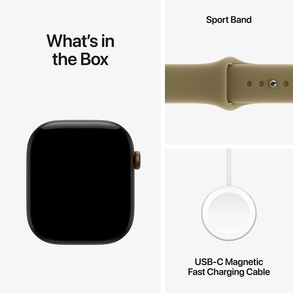Смарт-часы Apple Watch Series 12 GPS, 42 mm, Dark Bronze, Alu Case, Olive Sport Band, S/M (MJEF4RK/A) - фото 7