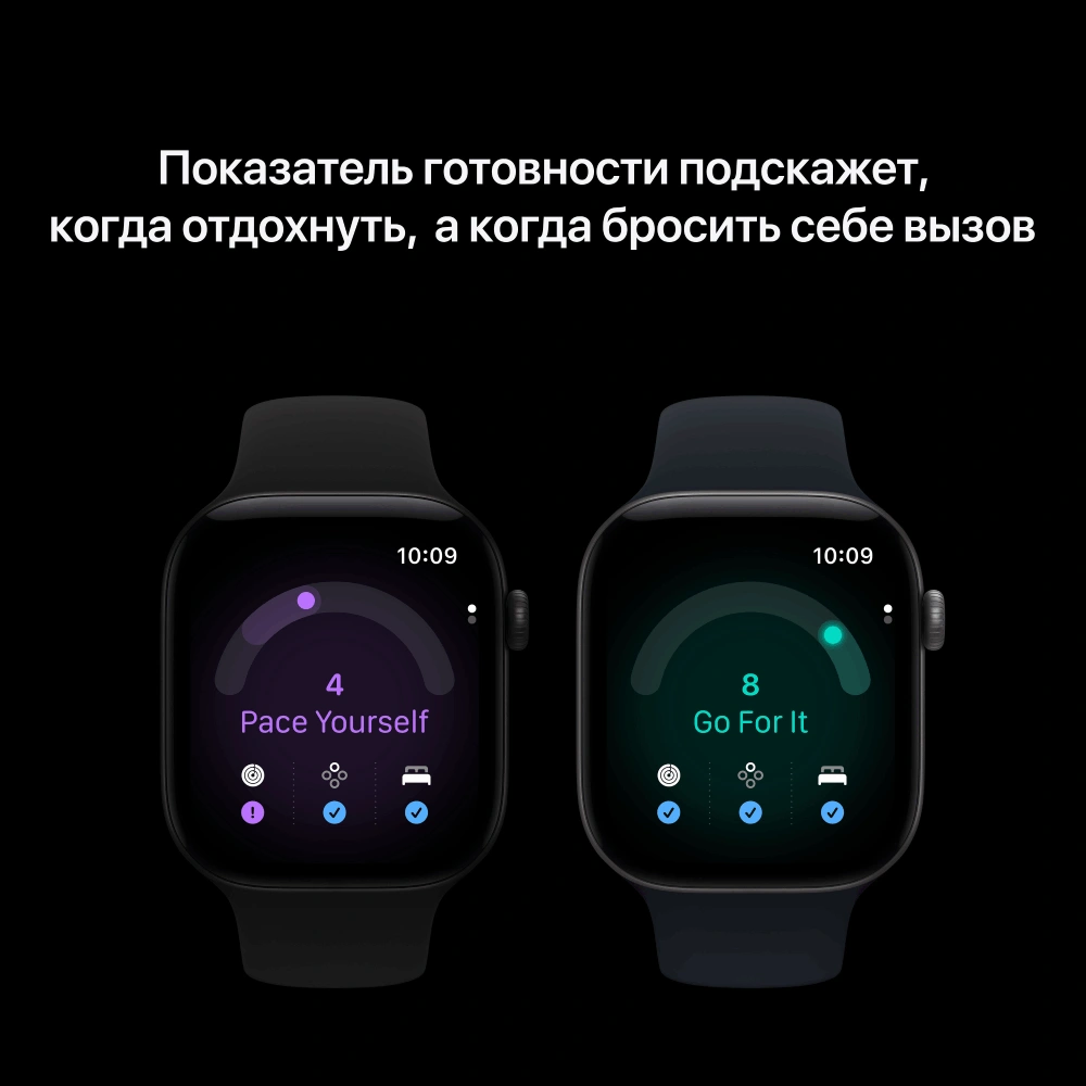 Смарт часы Apple Watch Series 12 GPS, 46mm, Space Grey, Alu Case, Navy Blue Sport Band, S/M (MJEH4RK/A) - фото 4