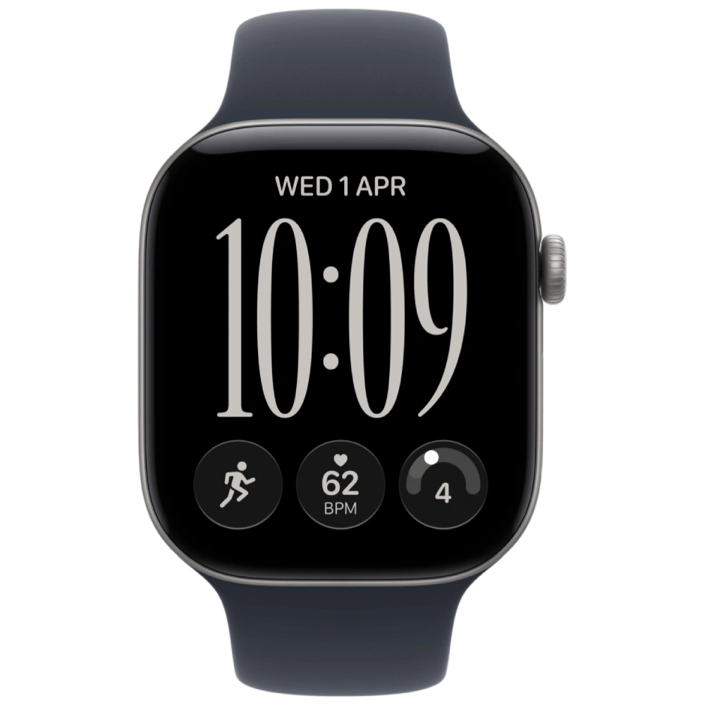 Смарт часы Apple Watch Series 12 GPS, 46mm, Space Grey, Alu Case, Navy Blue Sport Band, M/L (MJEJ4RK/A) - фото 2