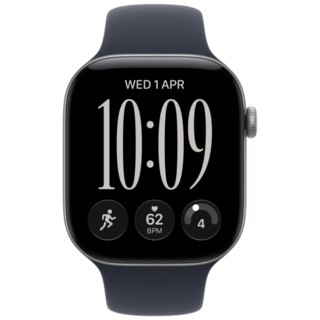 Смарт часы Apple Watch Series 12 GPS, 46mm, Space Grey, Alu Case, Navy Blue Sport Band, M/L (MJEJ4RK/A) - фото 2