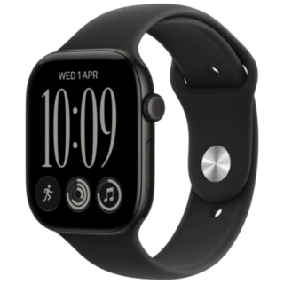 Смарт часы Apple Watch Series 12 GPS, 46mm, Black, Alu Case, Black Sport Band, S/M (MJEK4RK/A)