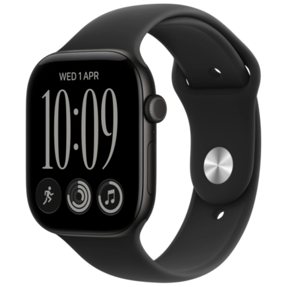 Смарт часы Apple Watch Series 12 GPS, 46mm, Black, Alu Case, Black Sport Band, M/L (MJEL4RK/A)