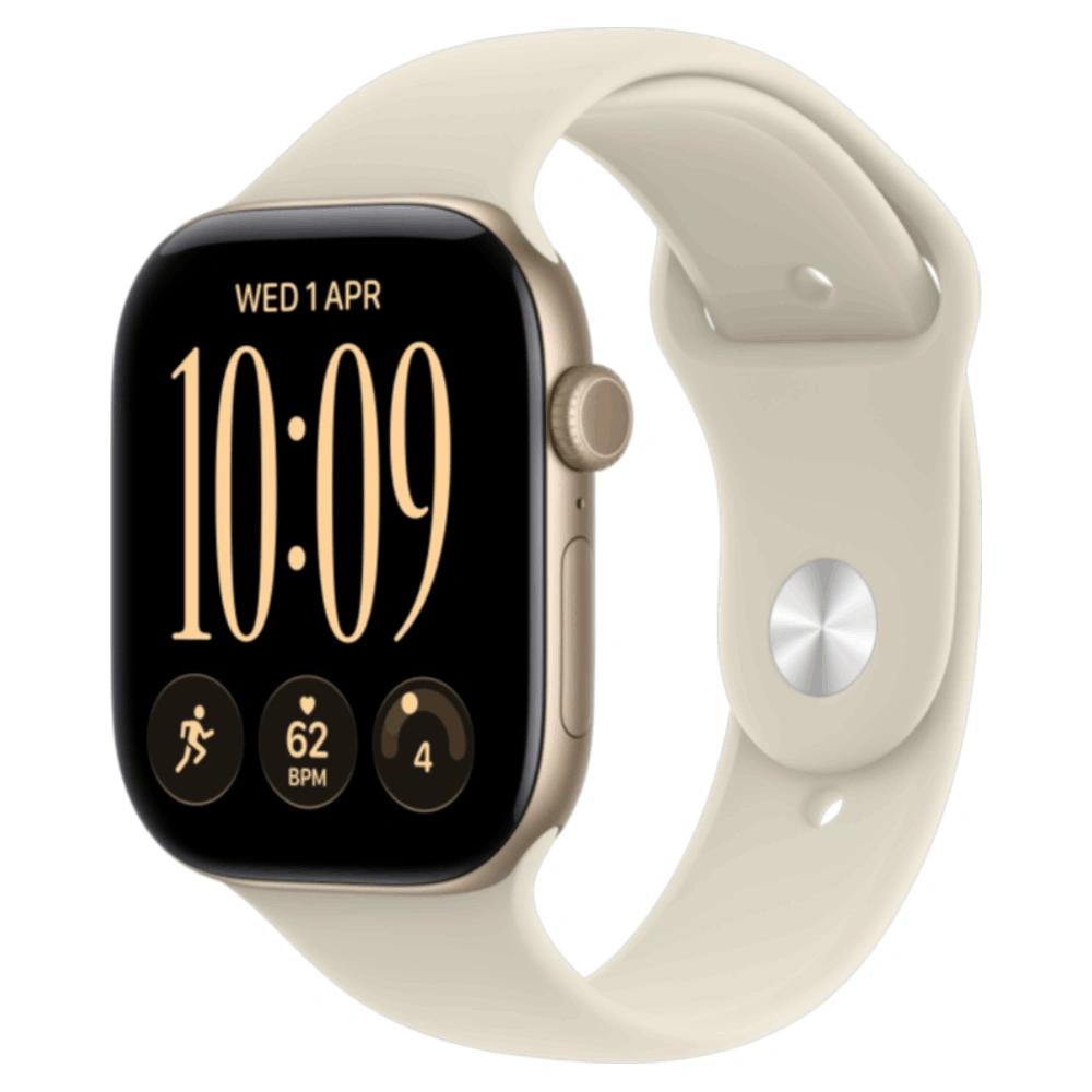 Смарт часы Apple Watch Series 12 GPS, 46mm, Light Gold, Alu Case, Sand Sport Band, S/M (MJEN4RK/A)
