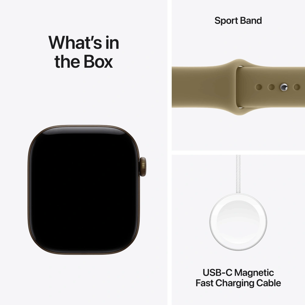 Смарт часы Apple Watch Series 12 GPS, 46mm ,Dark Bronze, Alu Case, Olive Sport Band, S/M (MJEQ4RK/A) - фото 7