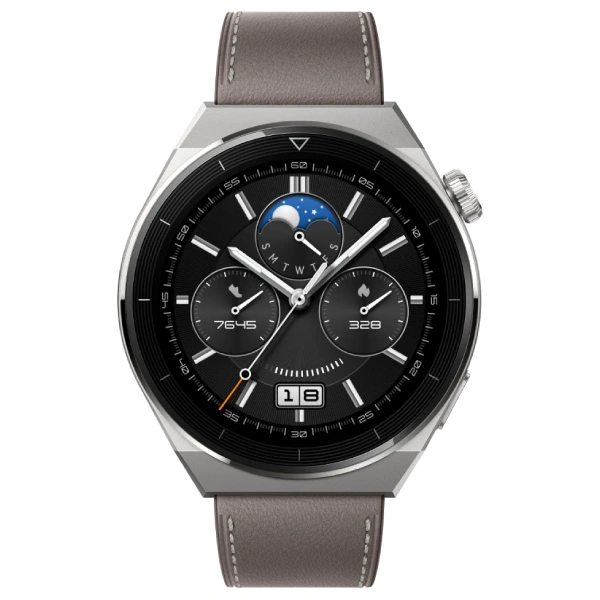 Смарт-часы HUAWEI Watch GT3 Pro 46mm Gray Leather Strap - фото 2