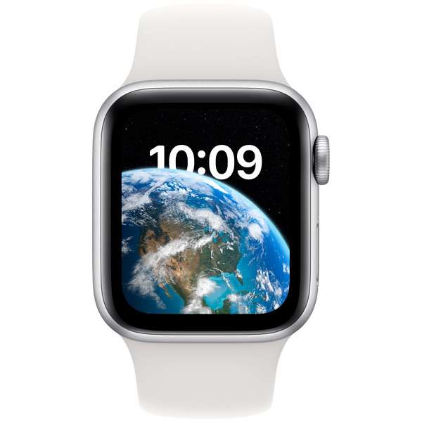 Смарт-часы Apple Watch SE GPS 2nd Gen 40mm Silver Aluminium Case with White Sport Band - Regular MNJV3GK/A