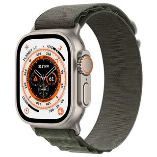 Apple смарт сағаты Watch Ultra GPS + Cellular 49mm Titanium Case with Green Alpine Loop -Small MNHJ3GK/A