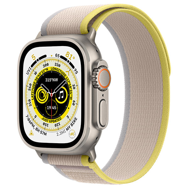 Смарт-часы Apple Watch Ultra GPS + Cellular 49mm Titanium Case with Yellow/Beige Trail Loop -S/M MNHK3GK/A