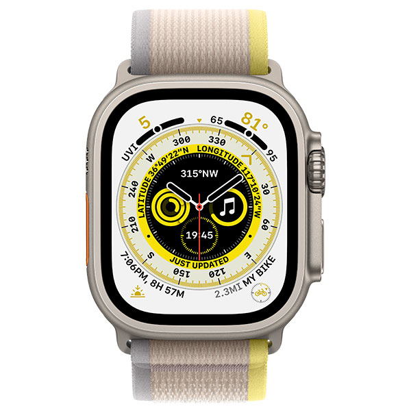 Смарт-часы Apple Watch Ultra GPS + Cellular 49mm Titanium Case with Yellow/Beige Trail Loop -S/M MNHK3GK/A