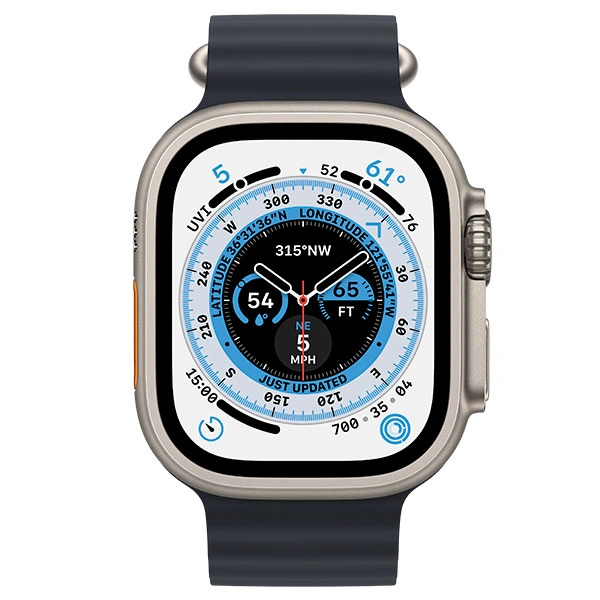 Смарт-часы Apple Watch Ultra GPS + Cellular 49mm Titanium Case with Midnight Ocean Band MQFK3GK/A - фото 2