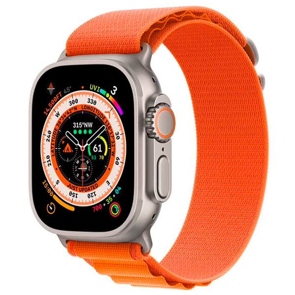 Смарт-часы Apple Watch Ultra GPS + Cellular 49mm Titanium Case with Orange Alpine Loop -Medium MQFL3GK/A