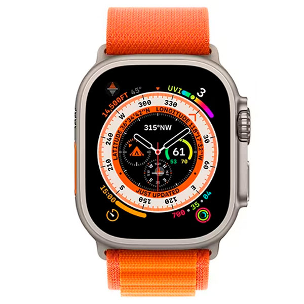 Смарт-часы Apple Watch Ultra GPS + Cellular 49mm Titanium Case with Orange Alpine Loop -Medium MQFL3GK/A