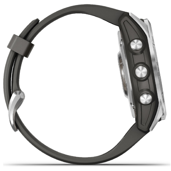 Смарт-часы Garmin Fenix 7S стальной, темносерый ремешок (010-02539-01)