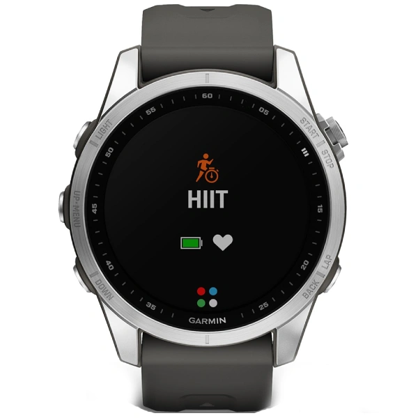 Смарт-часы Garmin Fenix 7S стальной, темносерый ремешок (010-02539-01) - фото 3