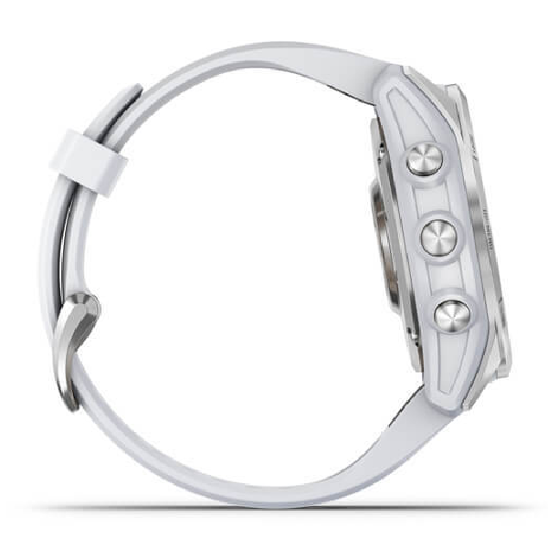 Смарт-часы Garmin Fenix 7S стальной, белый ремешок (010-02539-03)