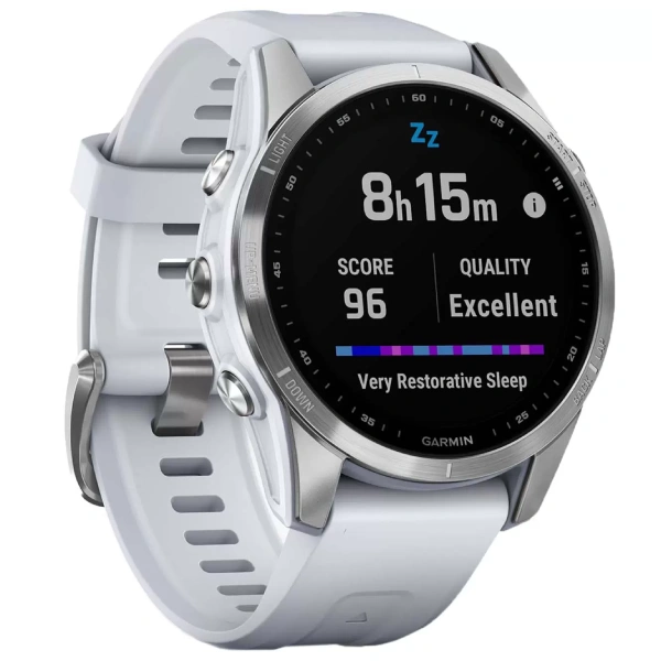Смарт-часы Garmin Fenix 7S стальной, белый ремешок (010-02539-03) - фото 3