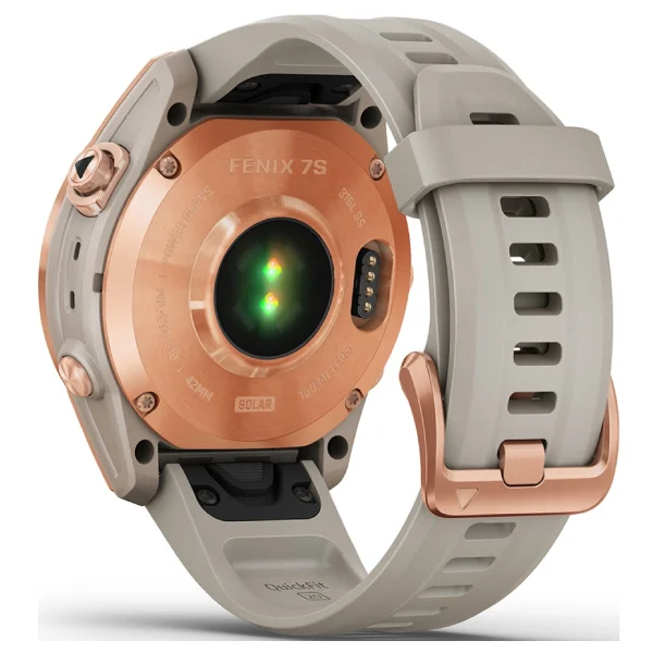 Смарт-часы Garmin Fenix 7S Solar розовое золото, песочный ремешок (010-02539-11) - фото 7