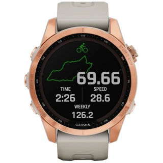 Смарт-часы Garmin Fenix 7S Solar розовое золото, песочный ремешок (010-02539-11)