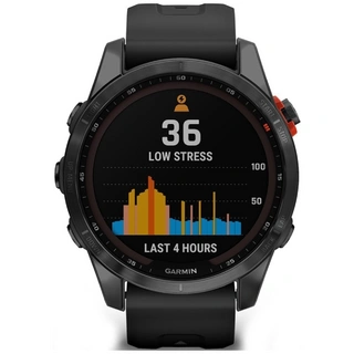 Смарт-часы Garmin Fenix 7S Solar черные, черный ремешок (010-02539-13)