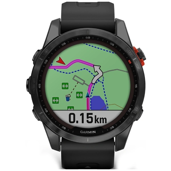 Смарт-часы Garmin Fenix 7S Solar черные, черный ремешок (010-02539-13) - фото 4