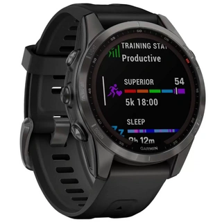 Смарт-часы Garmin Fenix 7S Solar черные, черный ремешок (010-02539-13)