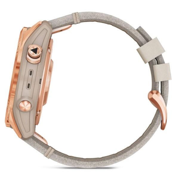 Смарт-часы Garmin Fenix 7S Sapph Solar титан "розовое золото", коженный ремешок (010-02539-35)