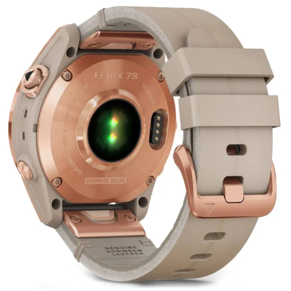 Смарт-часы Garmin Fenix 7S Sapph Solar титан "розовое золото", коженый ремешок (010-02539-35) - фото 7